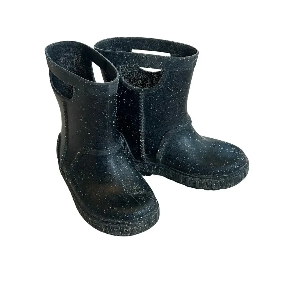 UGG Drizlita Black Glitter Rainboot Toddler Size US 8 EU 25 Little Girl